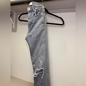 Zara Charcoal Split Denim Jeans